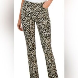 Y2K NWT Charter Club Black and Tan Leopard Straight Leg Pants
